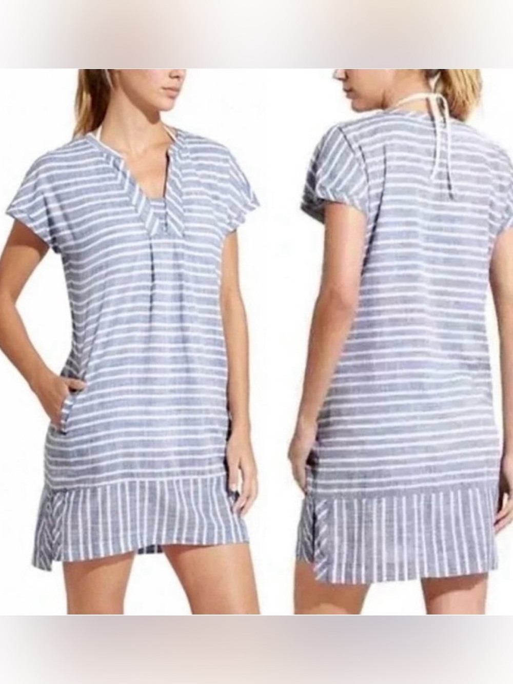 Athleta Barbados Mini Shift Dress Swim Cover-Up Dress Size Small